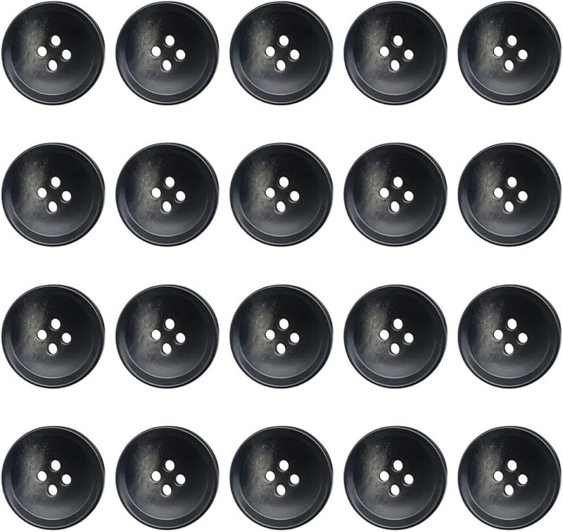 25mm 20 Pcs Resin 4 Hole Buttons Flatback Round Sewing Buttons Bulk For Shirts Suits Coats DIY Craft - Image 1